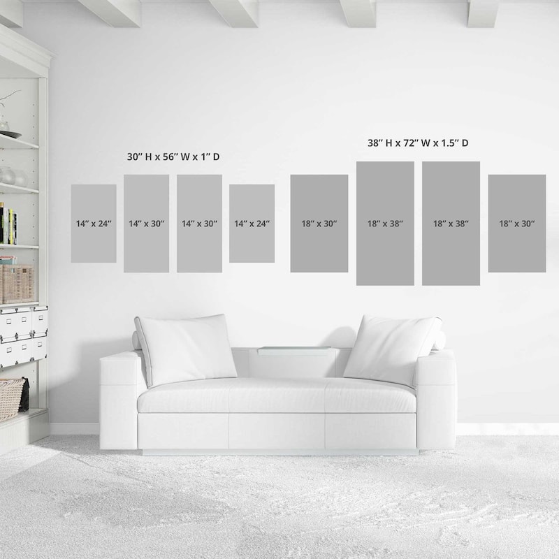 "Spice and Turquoise Florals" Print on Canvas Set of 4 Bed Bath